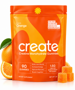 Create Creatine Monohydrate Gummies – Orange Flavor, 90 Gummies, 1.5g Creatine Per Gummy