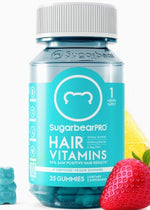 SugarbearPRO Hair Vitamins dietary supplement bottle with 35 gummies