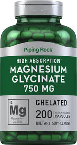 Chelated Magnesium Glycinate Supplement 750 mg | 200 Capsules
