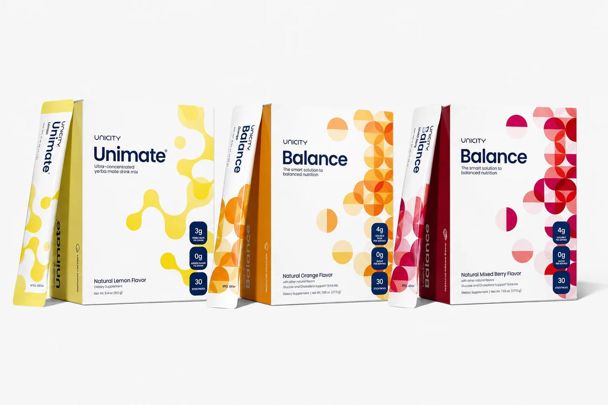 Unicity Balance Orange Lemon and Mixed Berry Flavours 3  Packs