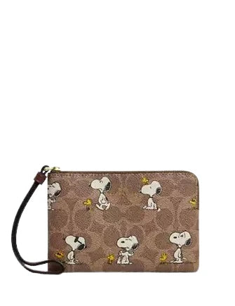 Coach X Peanuts Snoopy Woodstock Zip Wallet CE705