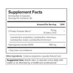 Image of URO Vaginal Probiotic supplement facts, detailing the ingredients and benefits for balancing vaginal pH, supporting vaginal flora, and maintaining feminine health.