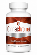 Cinnachroma Blood Sugar Support dietary supplement bottle, 30 vegetarian capsules
