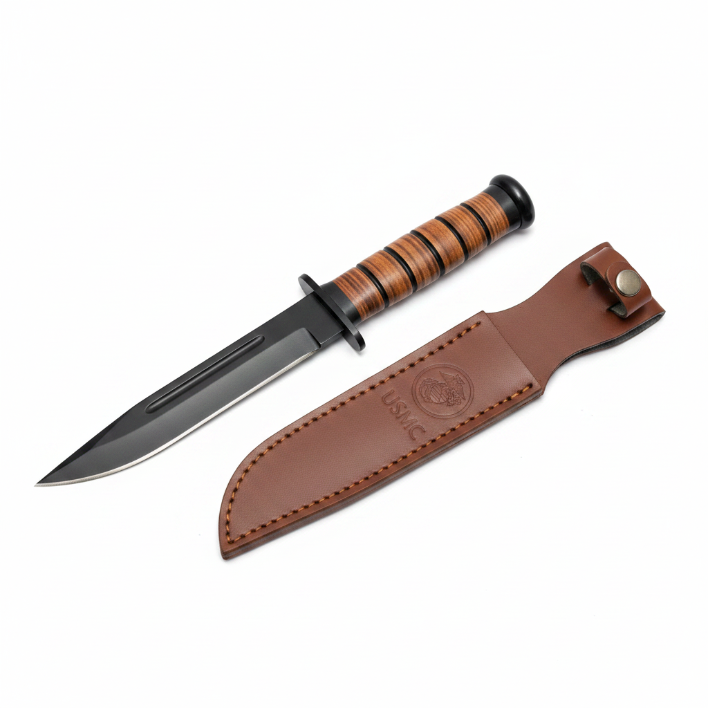 KA-BAR USMC knife on white background