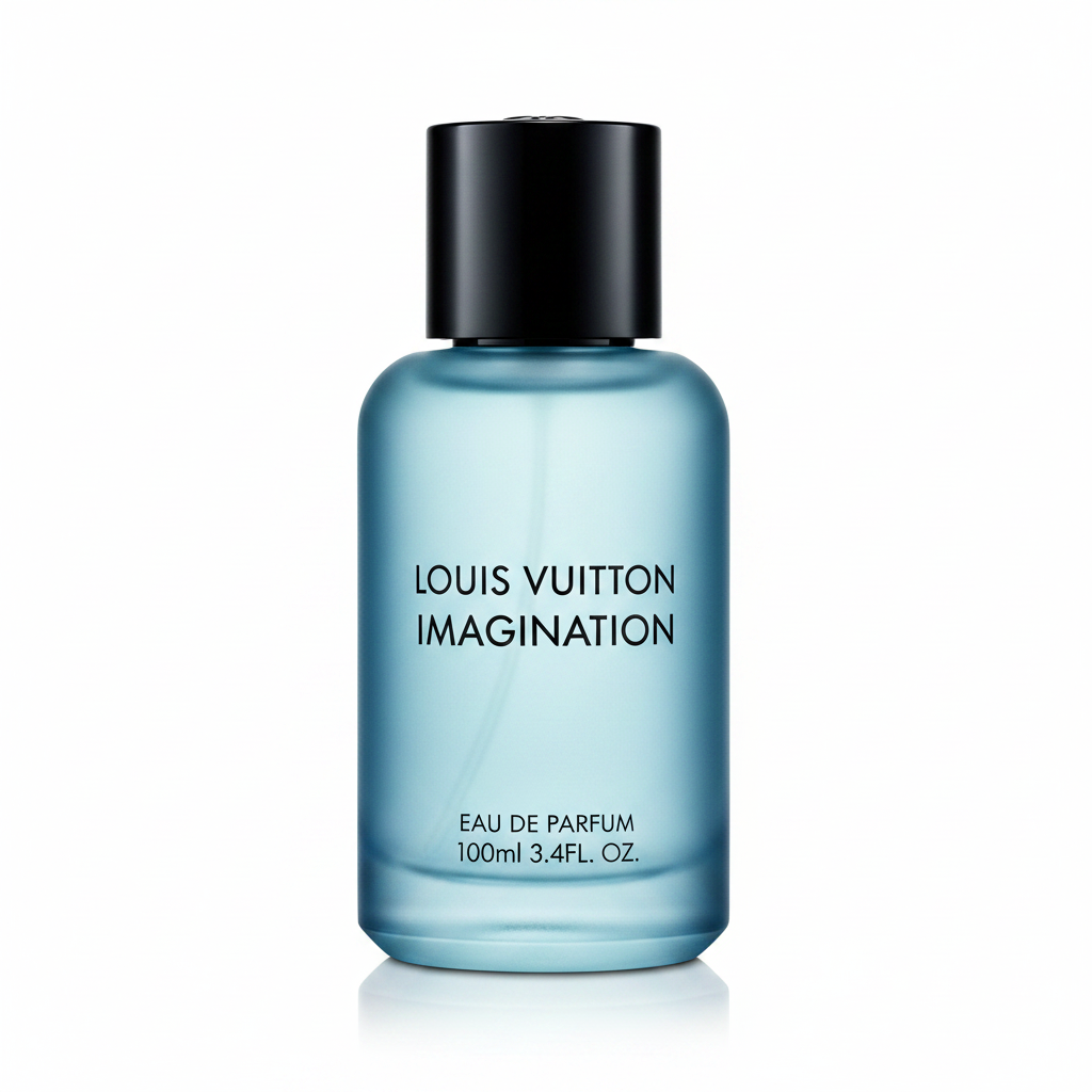 Louis Vuitton Imagination frosted bottle on white background