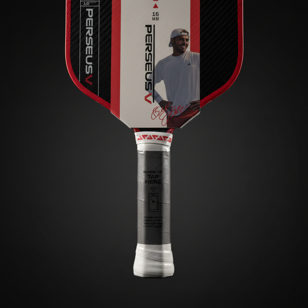 JOOLA Perseus V Pro paddle grip and face close-up