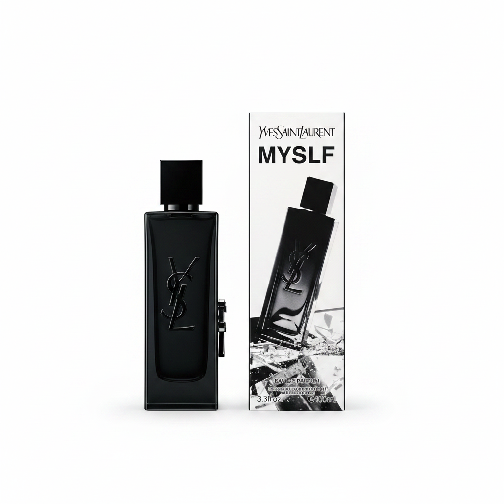 YSL MYSLF bottle on white background