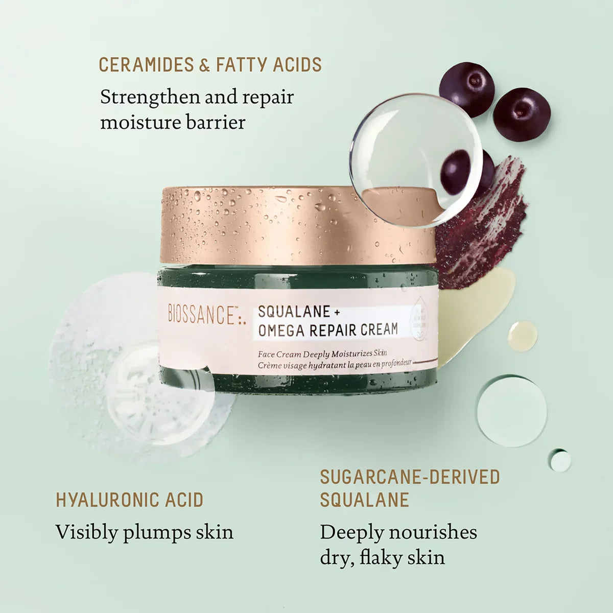 Biossance Squalane + Omega Repair Cream Benefits